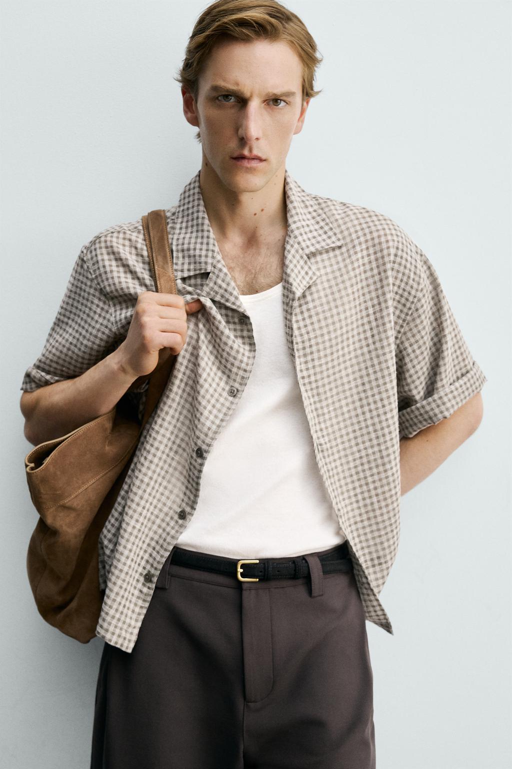 РУБАШКА RELAXED FIT ЖАККАРД В КЛЕТКУ