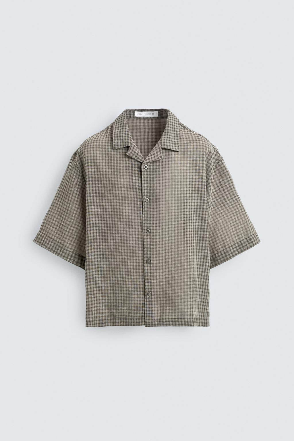 РУБАШКА RELAXED FIT ЖАККАРД В КЛЕТКУ