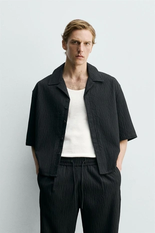 Рубашка Relaxed Fit Jacquard в клетку- Заказать в России