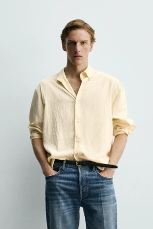 Рубашка свободного кроя в полоску- Заказать в России