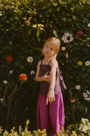 Брюки-багги из 100% льна- Заказать в России