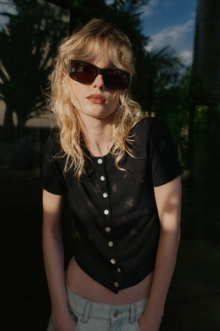 Кардиган с короткими рукавами и звездами- Заказать в России