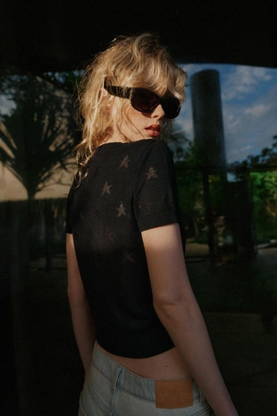 Кардиган с короткими рукавами и звездами- Заказать в России