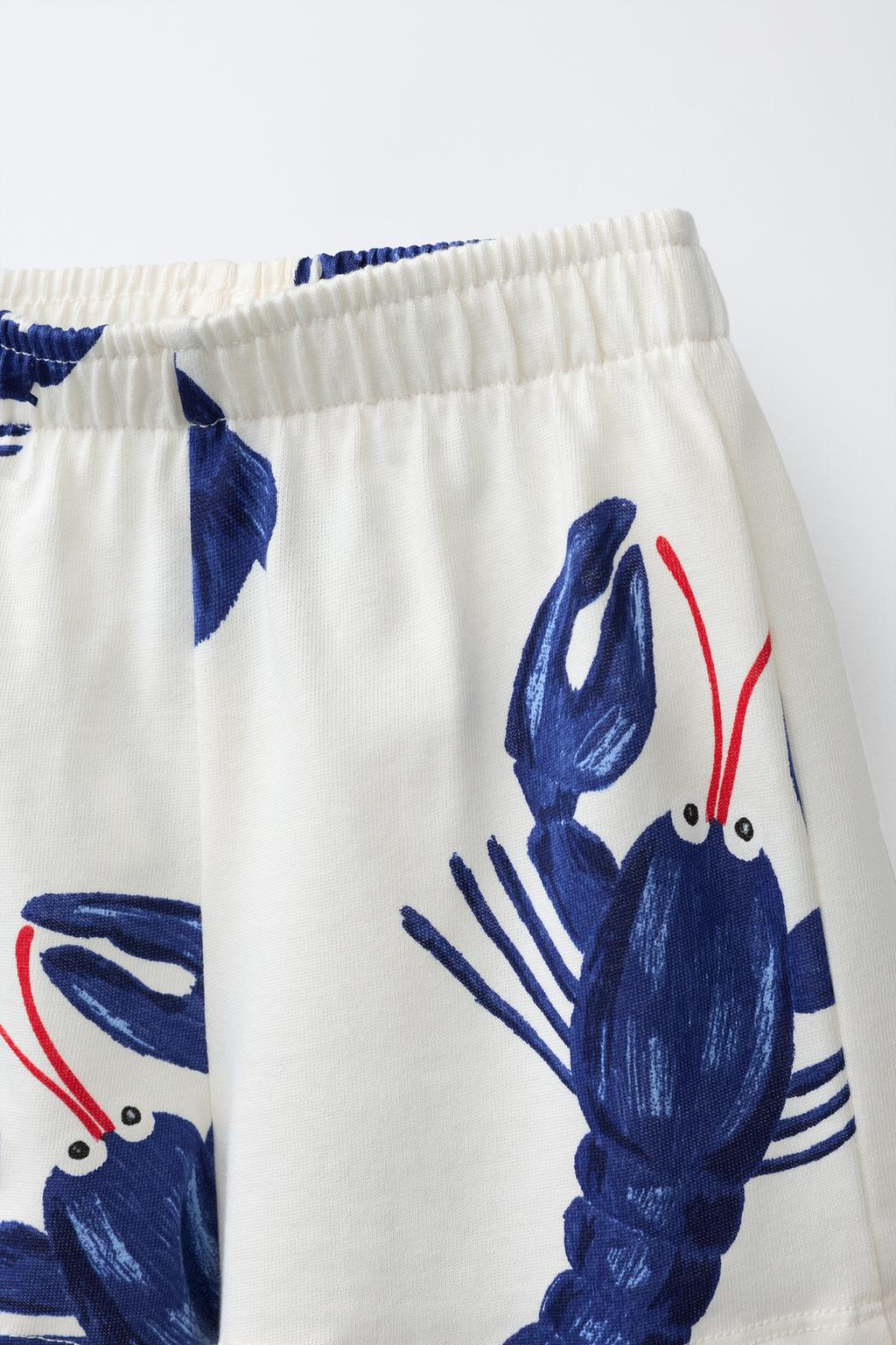 КОМПЛЕКТ ДЖОГГИНГ ФУТБОЛКА И БЕРМУДЫ С ЛАНГУСТАМИ