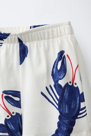 Комплект джоггинг футболка и бермуды с лангустами- Заказать в России