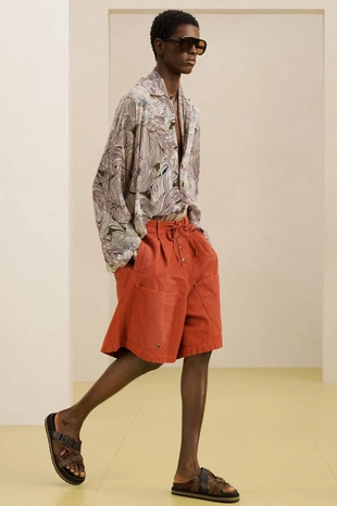 Шорты-бермуды с широкими прямыми штанинами- Заказать в России