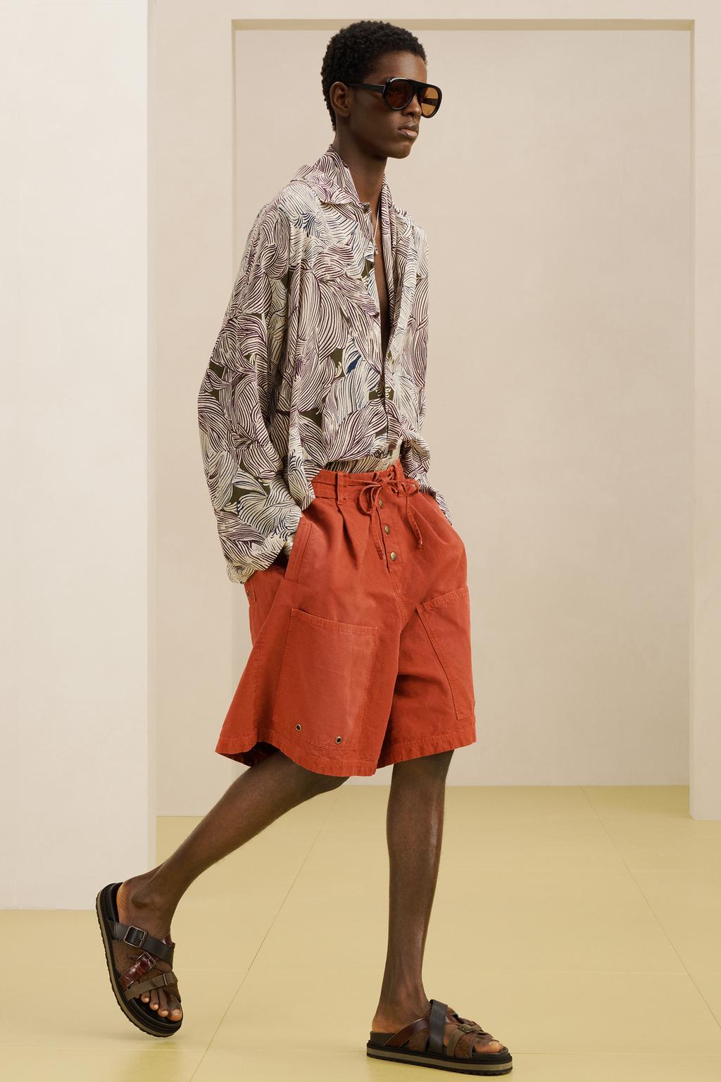 Шорты-бермуды с широкими прямыми штанинами