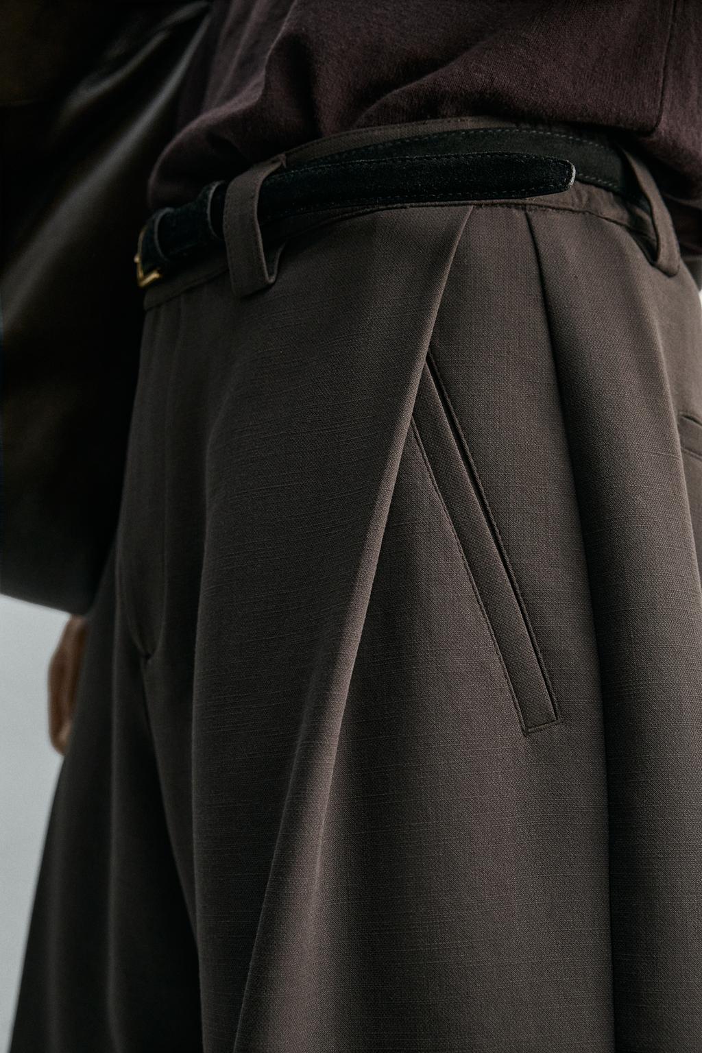 ШОРТЫ RELAXED FIT С БОКОВЫМИ СКЛАДКАМИ