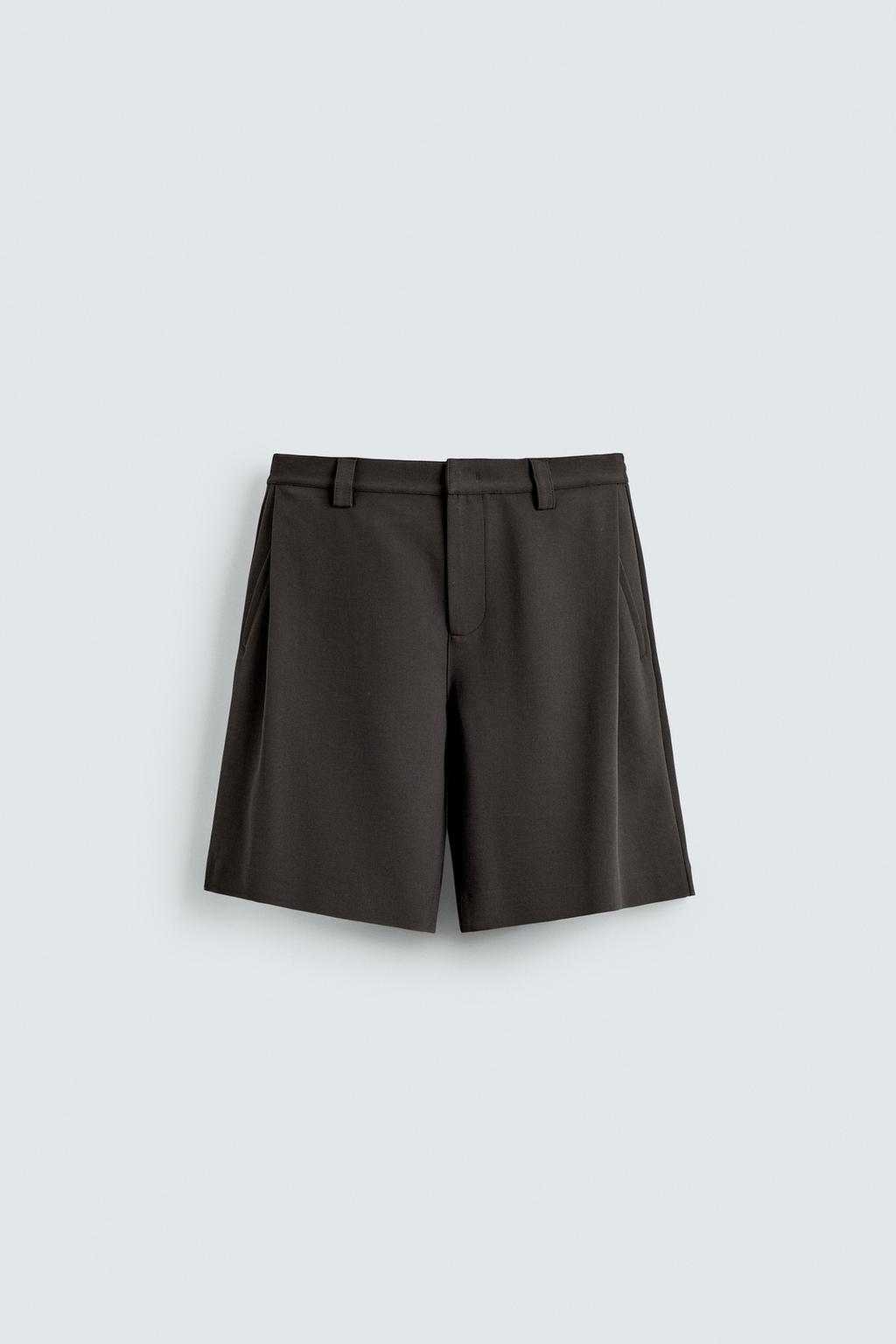 ШОРТЫ RELAXED FIT С БОКОВЫМИ СКЛАДКАМИ