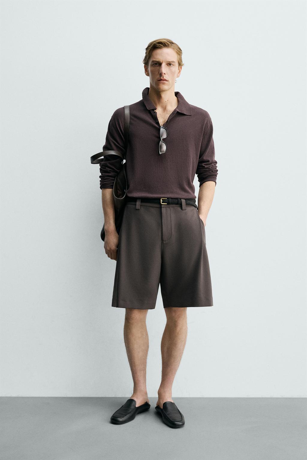 ШОРТЫ RELAXED FIT С БОКОВЫМИ СКЛАДКАМИ