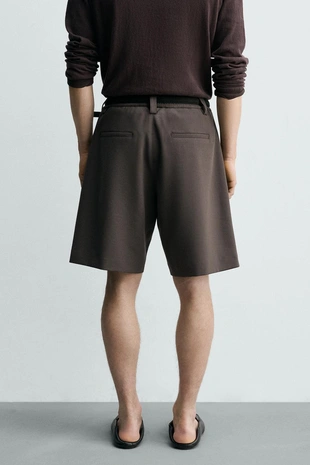 Шорты Relaxed Fit с боковыми складками- Заказать в России