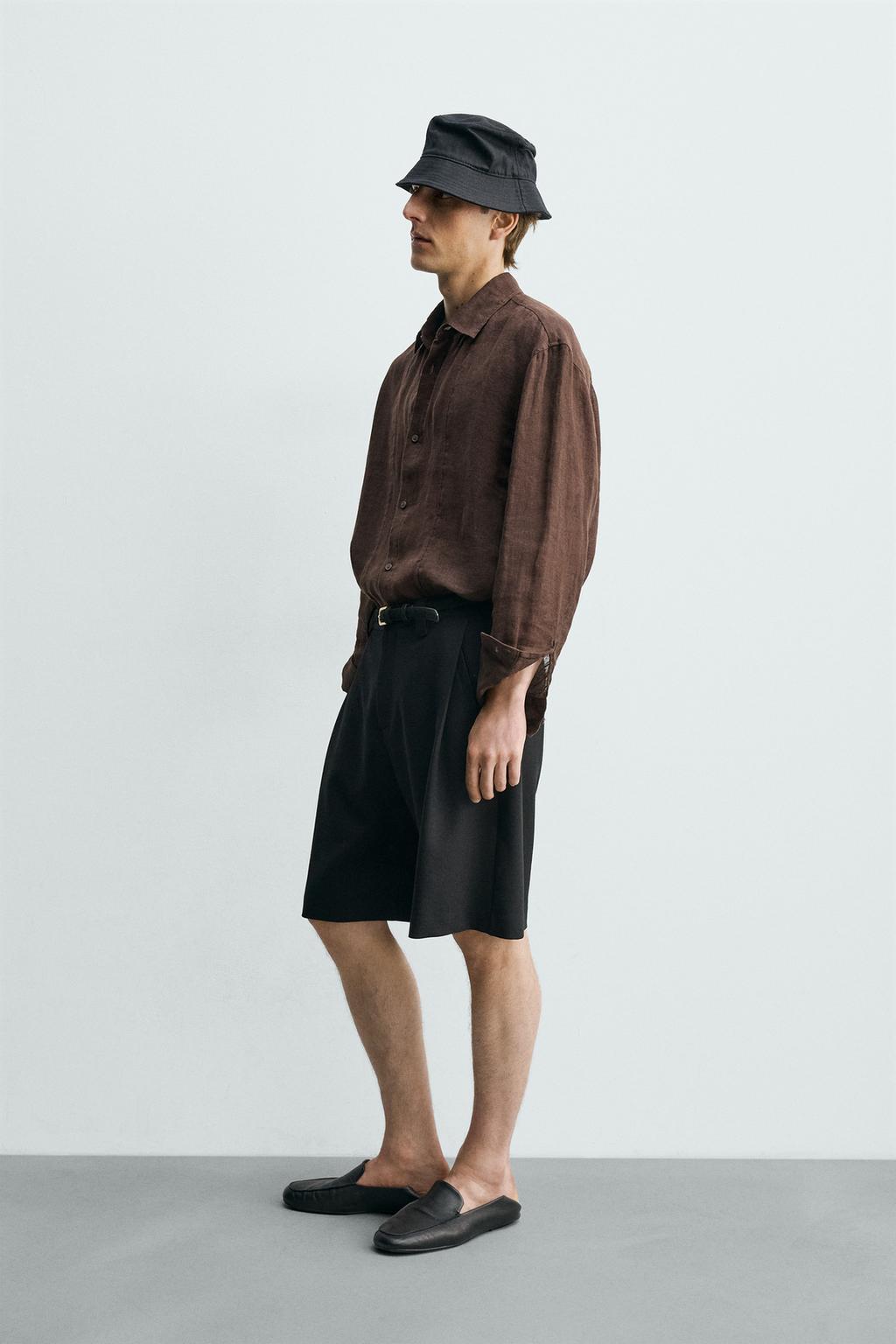 ШОРТЫ RELAXED FIT С БОКОВЫМИ СКЛАДКАМИ