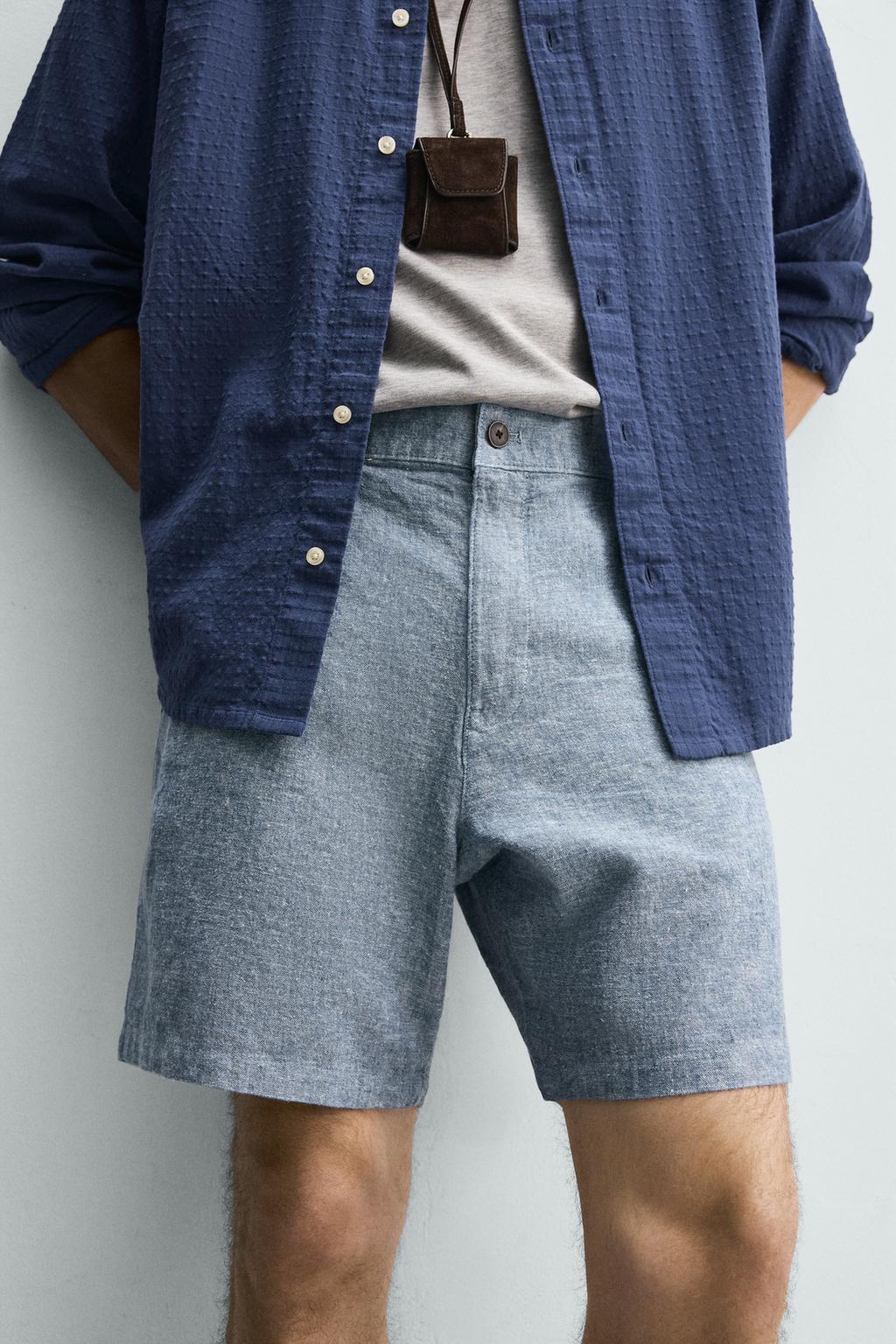 ШОРТЫ REGULAR FIT ИЗ РЕЛЬЕФНОЙ ТКАНИ