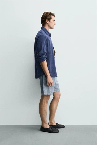 Шорты Regular Fit из рельефной ткани- Заказать в России