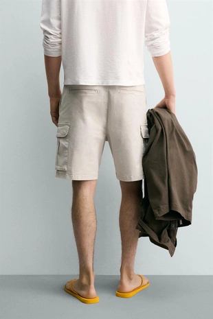 Шорты карго  с эффектом потертости
