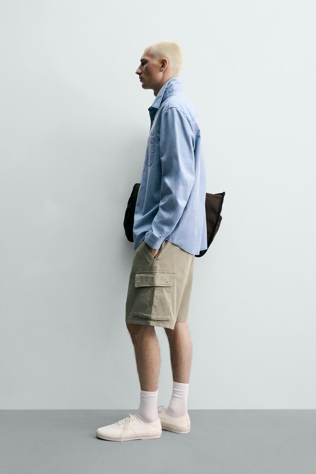 ШОРТЫ КАРГО  С ЭФФЕКТОМ ПОТЕРТОСТИ