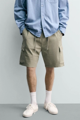 Шорты карго  с эффектом потертости