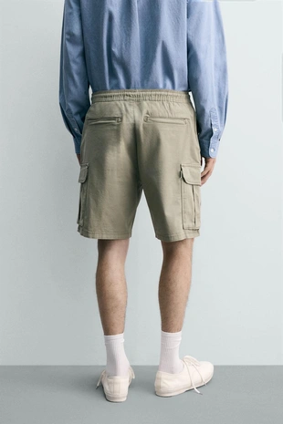 Шорты карго  с эффектом потертости