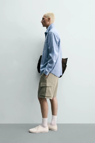 Шорты карго  с эффектом потертости