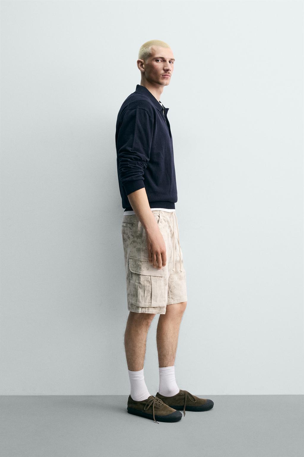 ШОРТЫ КАРГО  С ЭФФЕКТОМ ПОТЕРТОСТИ