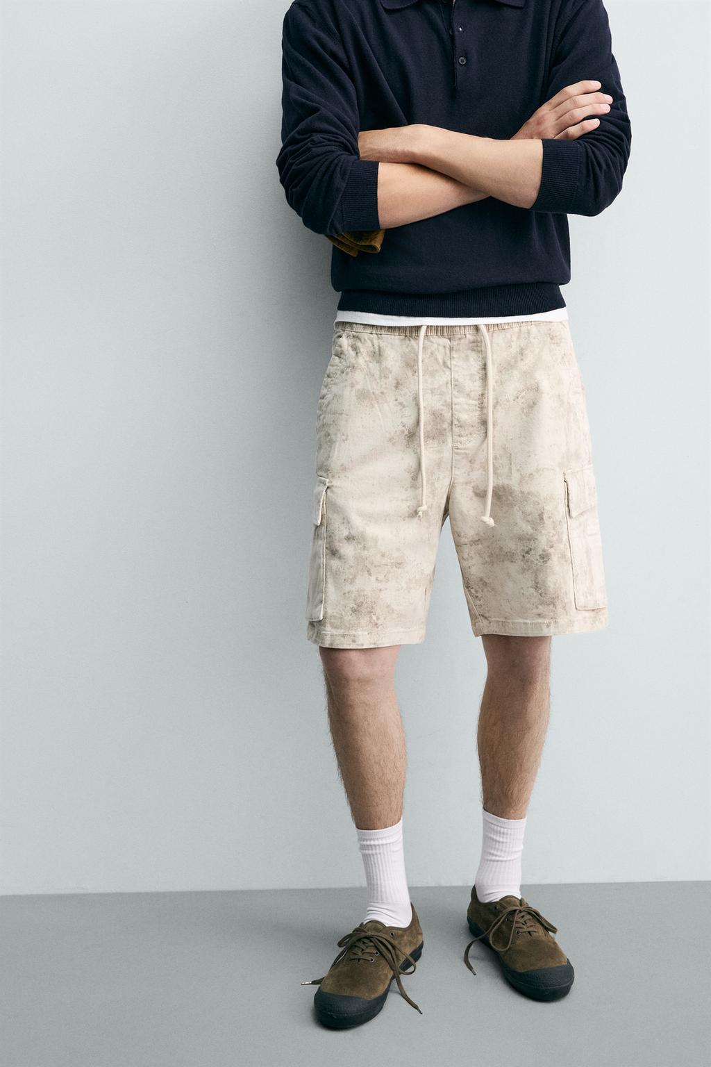 ШОРТЫ КАРГО  С ЭФФЕКТОМ ПОТЕРТОСТИ