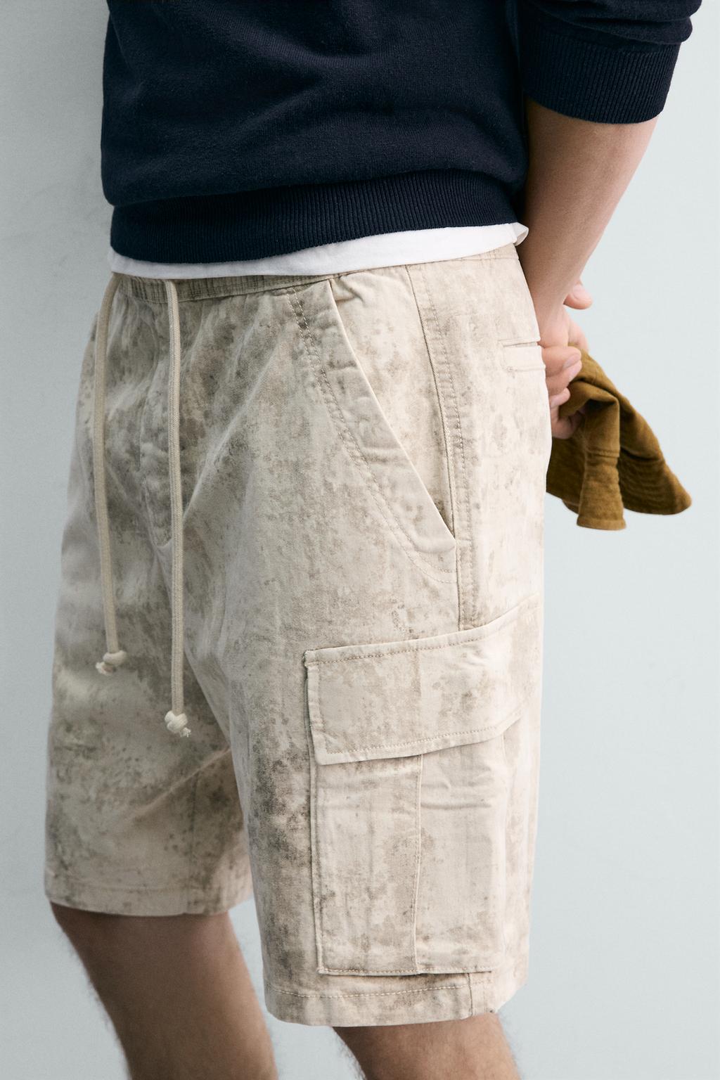 ШОРТЫ КАРГО  С ЭФФЕКТОМ ПОТЕРТОСТИ