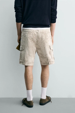 Шорты карго  с эффектом потертости