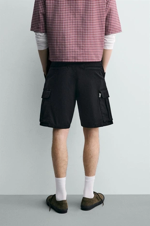 Шорты карго  с эффектом потертости