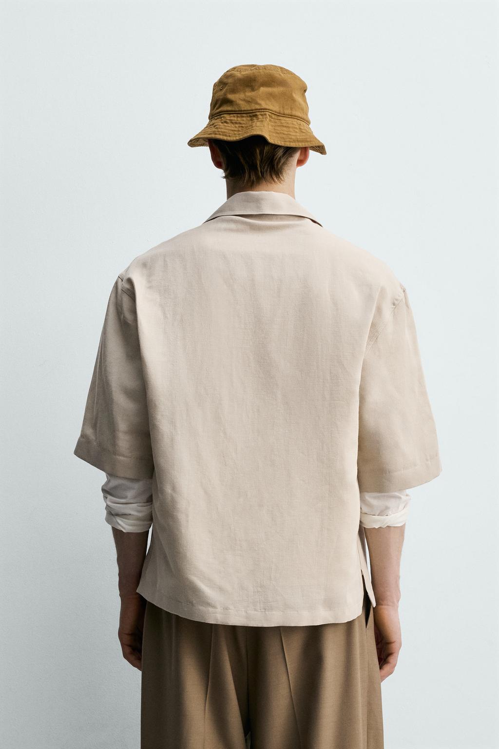 РУБАШКА RELAXED FIT ИЗ СТРУЯЩЕЙСЯ ТКАНИ