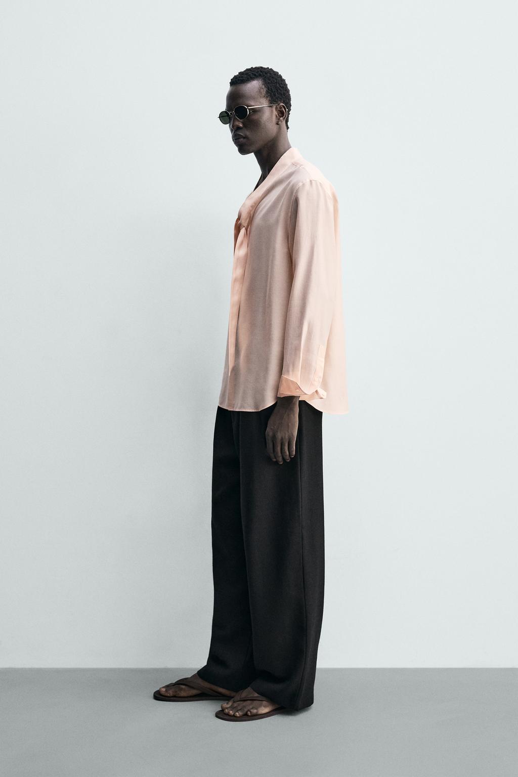 РУБАШКА СТРУЯЩЕГОСЯ ПОКРОЯ С ЗАВЯЗКАМИ