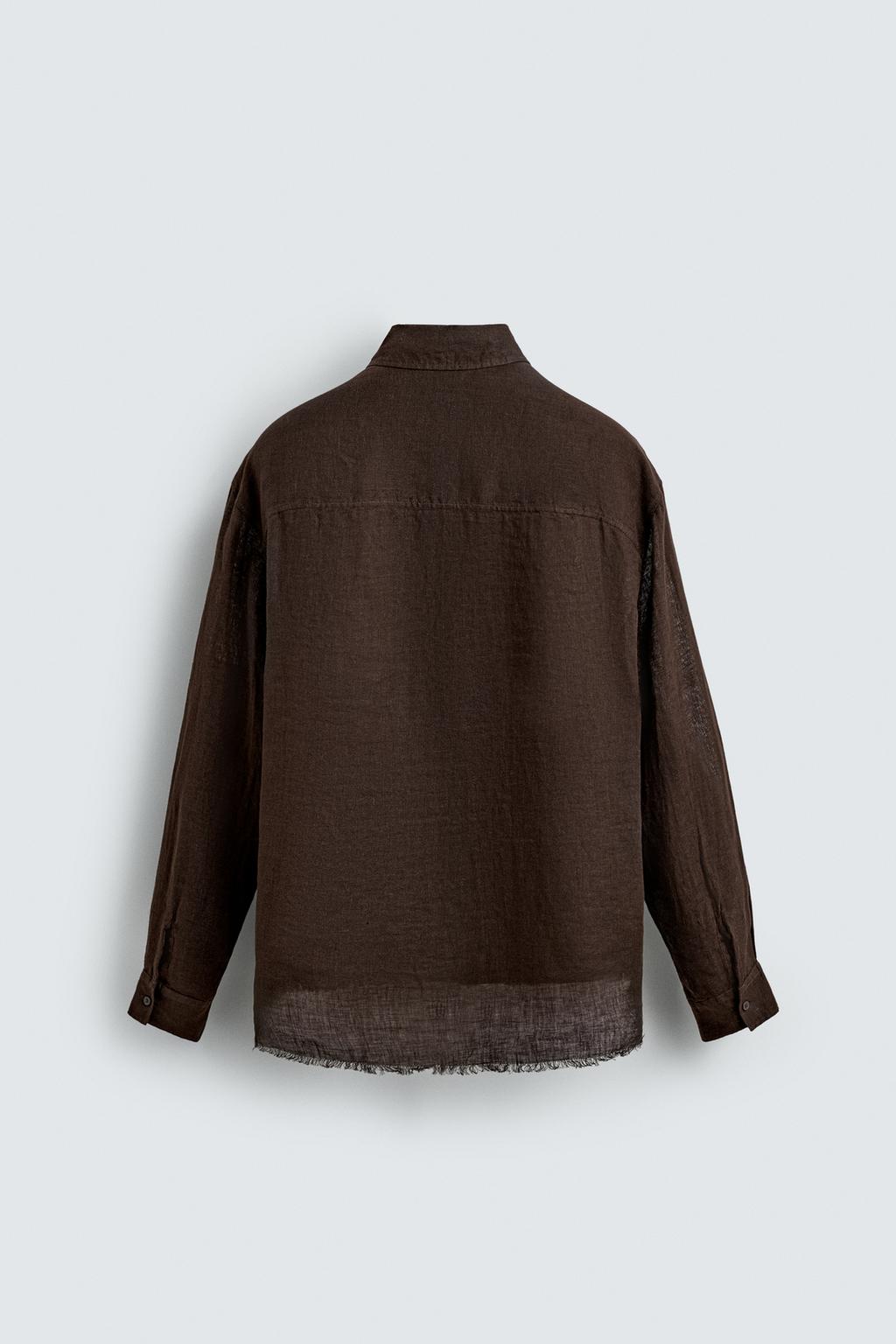 РУБАШКА ИЗ 100% ПОЛУПРОЗРАЧНОГО ЛЬНА