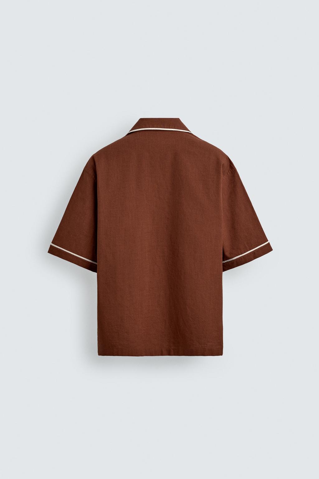 РУБАШКА RELAXED FIT С КОНТРАСТНОЙ ОТДЕЛКОЙ