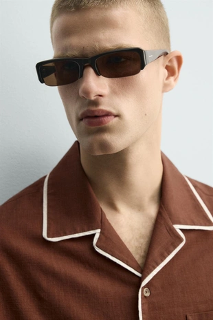 Рубашка Relaxed Fit с контрастной отделкой- Заказать в России