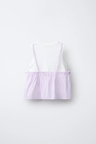 Топ в полоску с футболкой в рубчик- Заказать в России