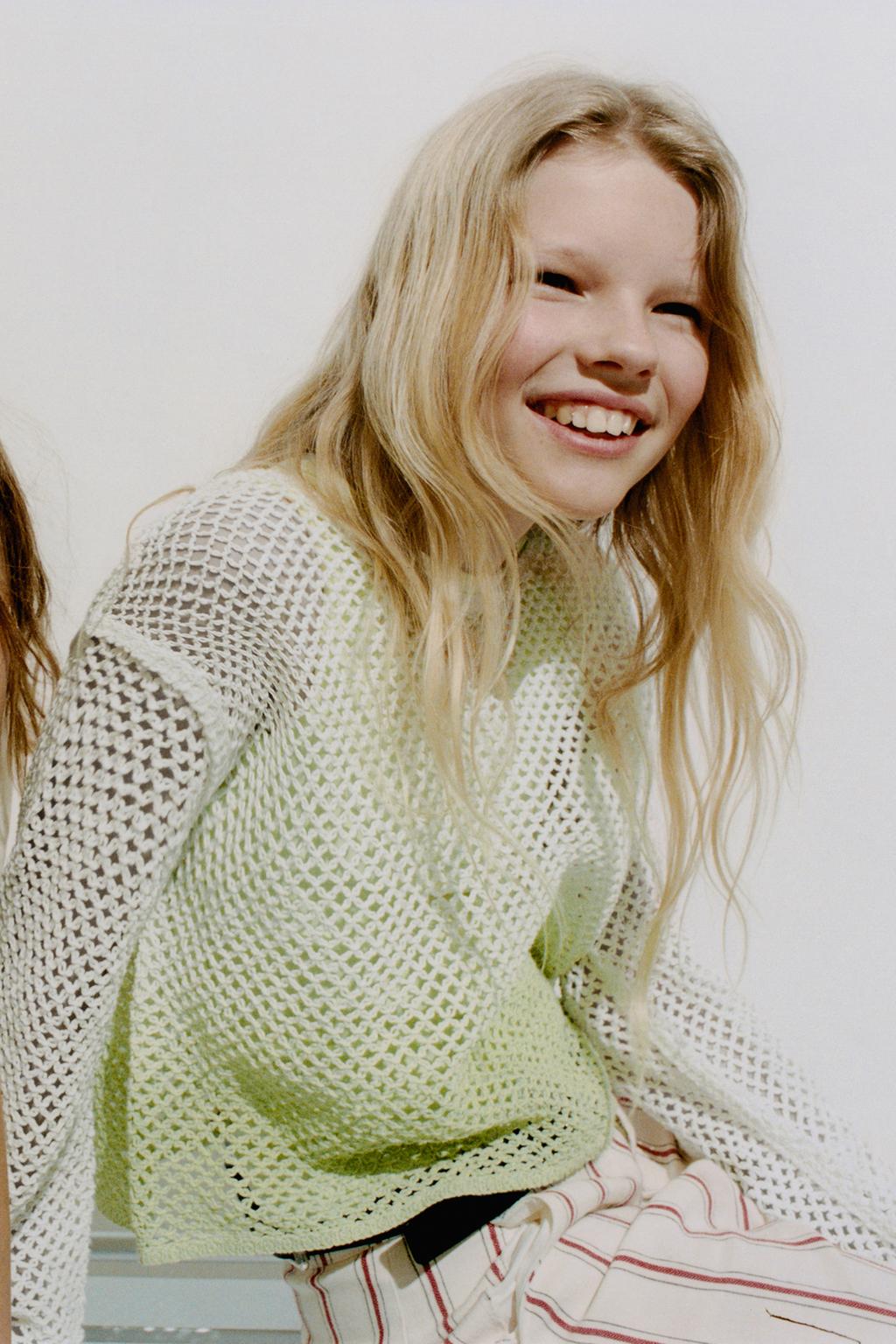 СЕТЧАТЫЙ СВИТЕР С ЭФФЕКТОМ ДЕГРАДЕ