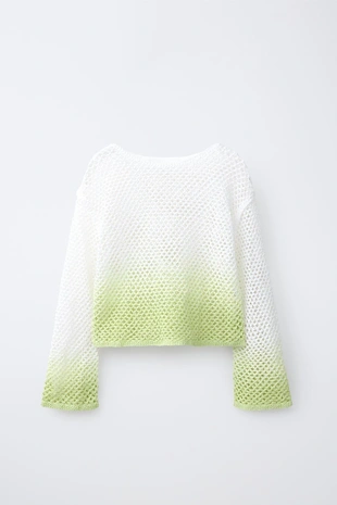 Сетчатый свитер с эффектом деграде- Заказать в России