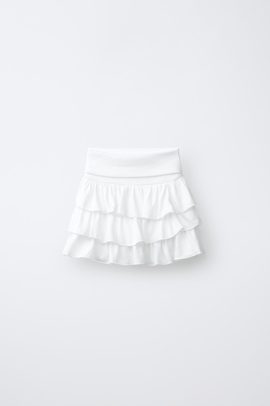 ЮБКА-ШОРТЫ В ПОЛОСКУ С ВОЛАНАМИ