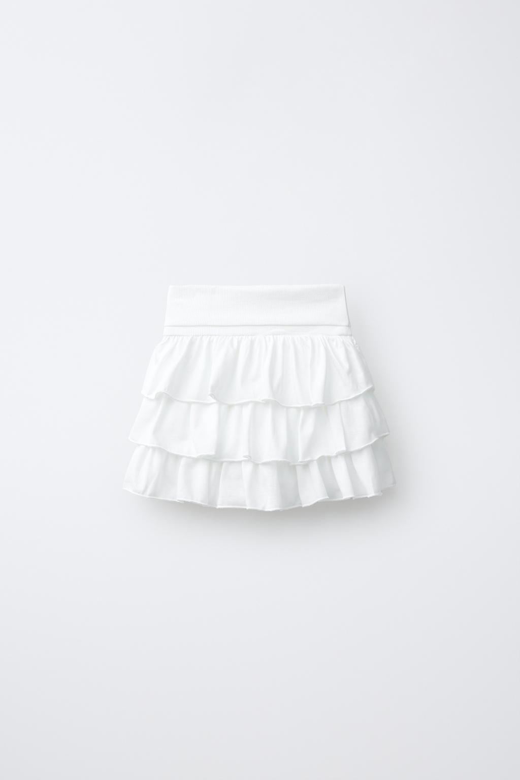 ЮБКА-ШОРТЫ В ПОЛОСКУ С ВОЛАНАМИ