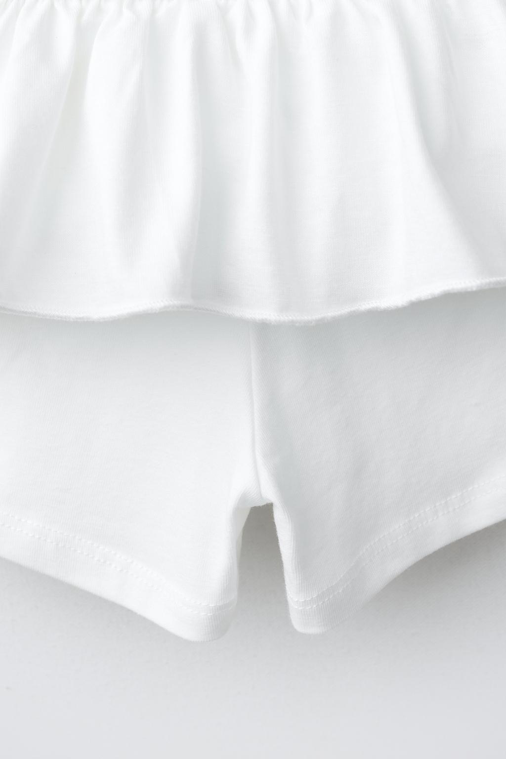 ЮБКА-ШОРТЫ В ПОЛОСКУ С ВОЛАНАМИ