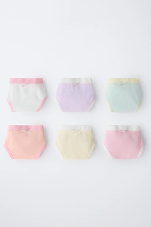 6-14 лет/ набор из шести трусов с контрастными элементами- Заказать в России