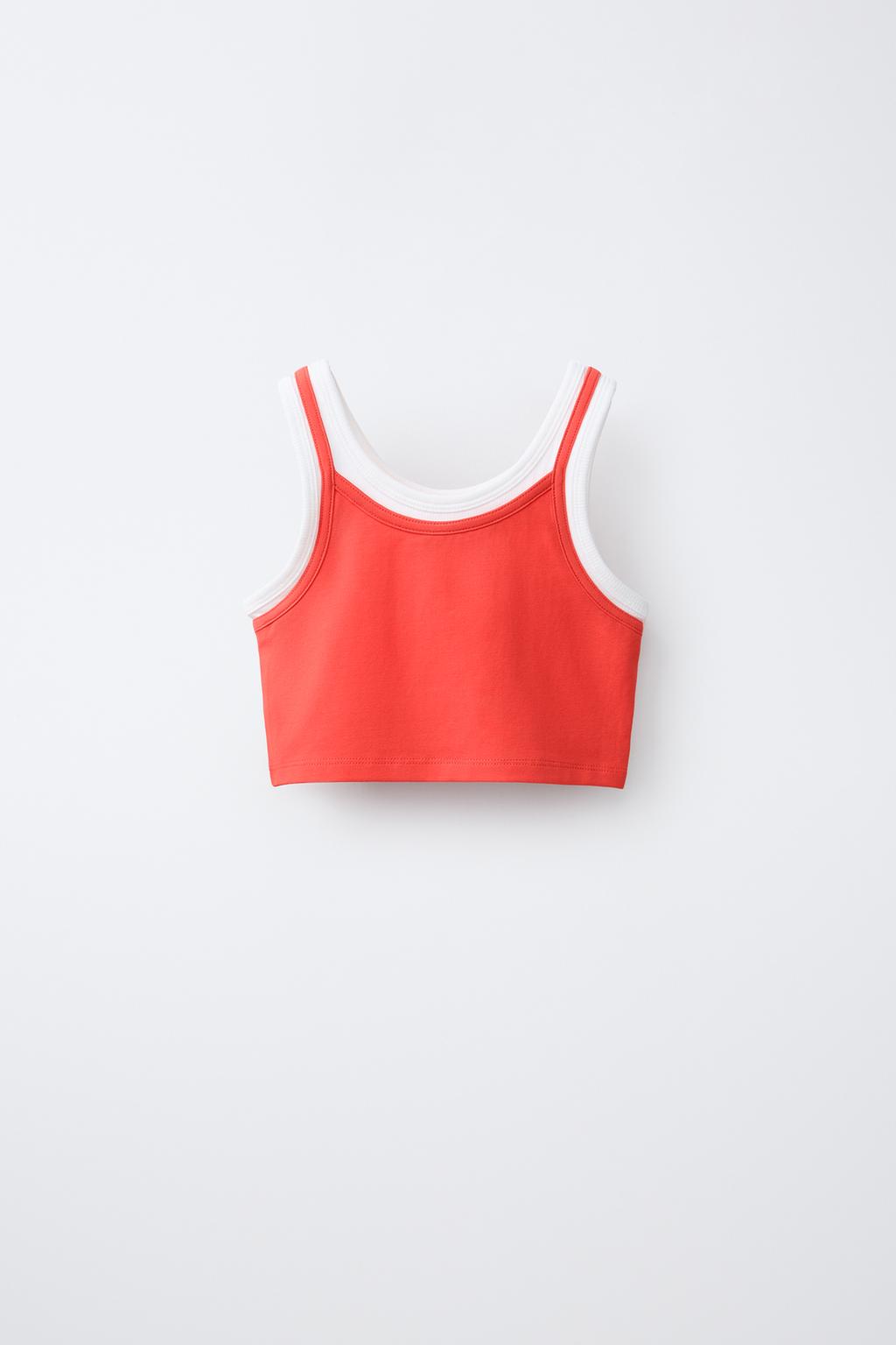 ДВУХСЛОЙНЫЙ ТОП КОНТРАСТНОГО ЦВЕТА