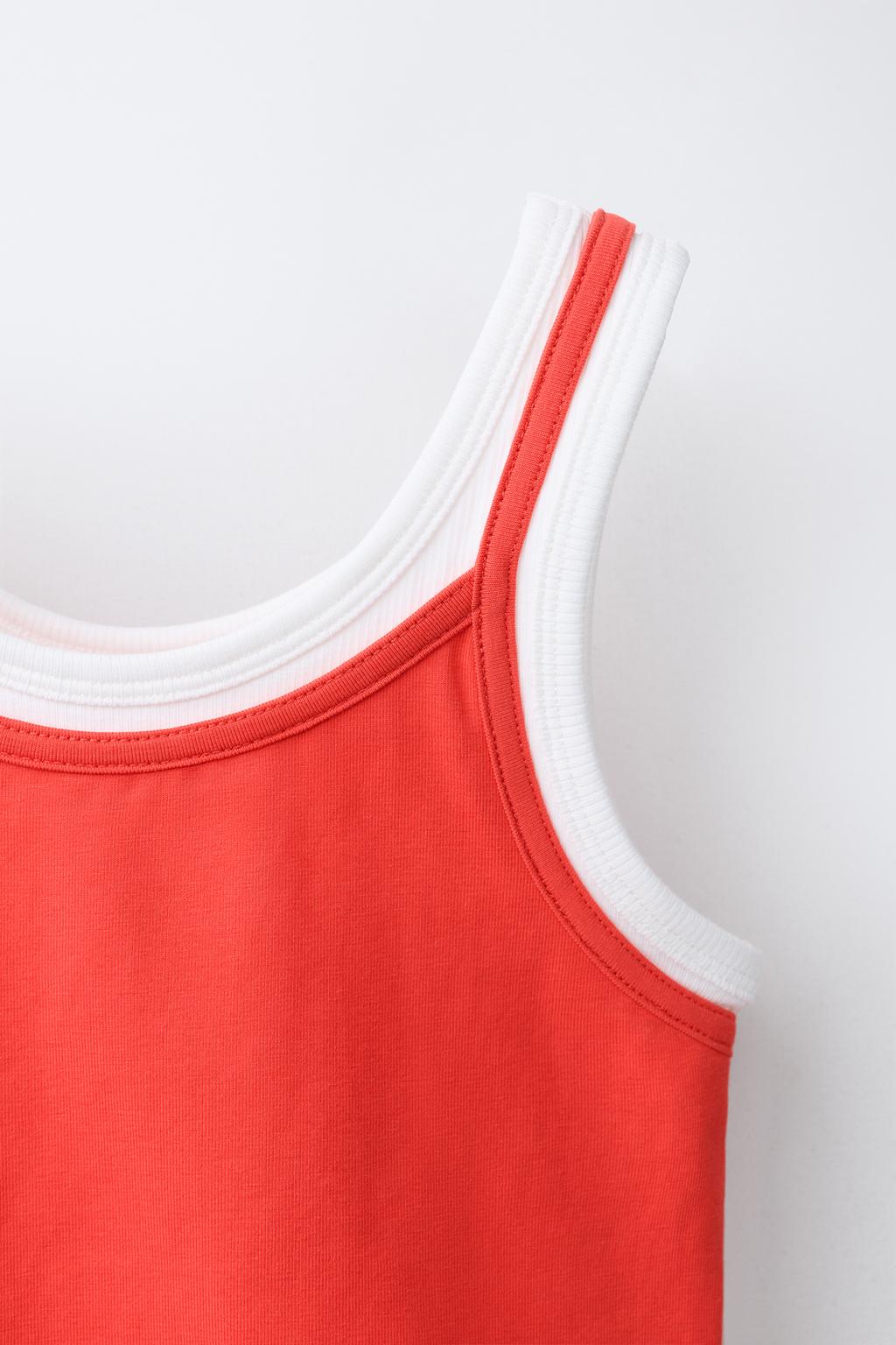 ДВУХСЛОЙНЫЙ ТОП КОНТРАСТНОГО ЦВЕТА