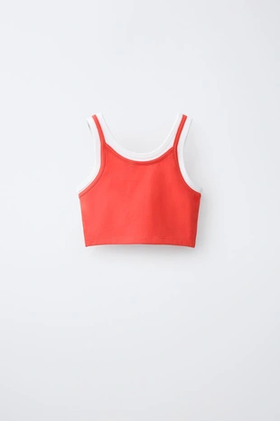 Двухслойный топ контрастного цвета- Заказать в России