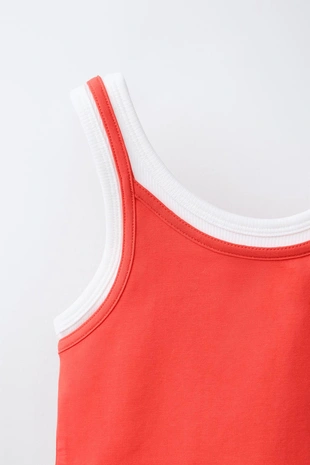 Двухслойный топ контрастного цвета- Заказать в России