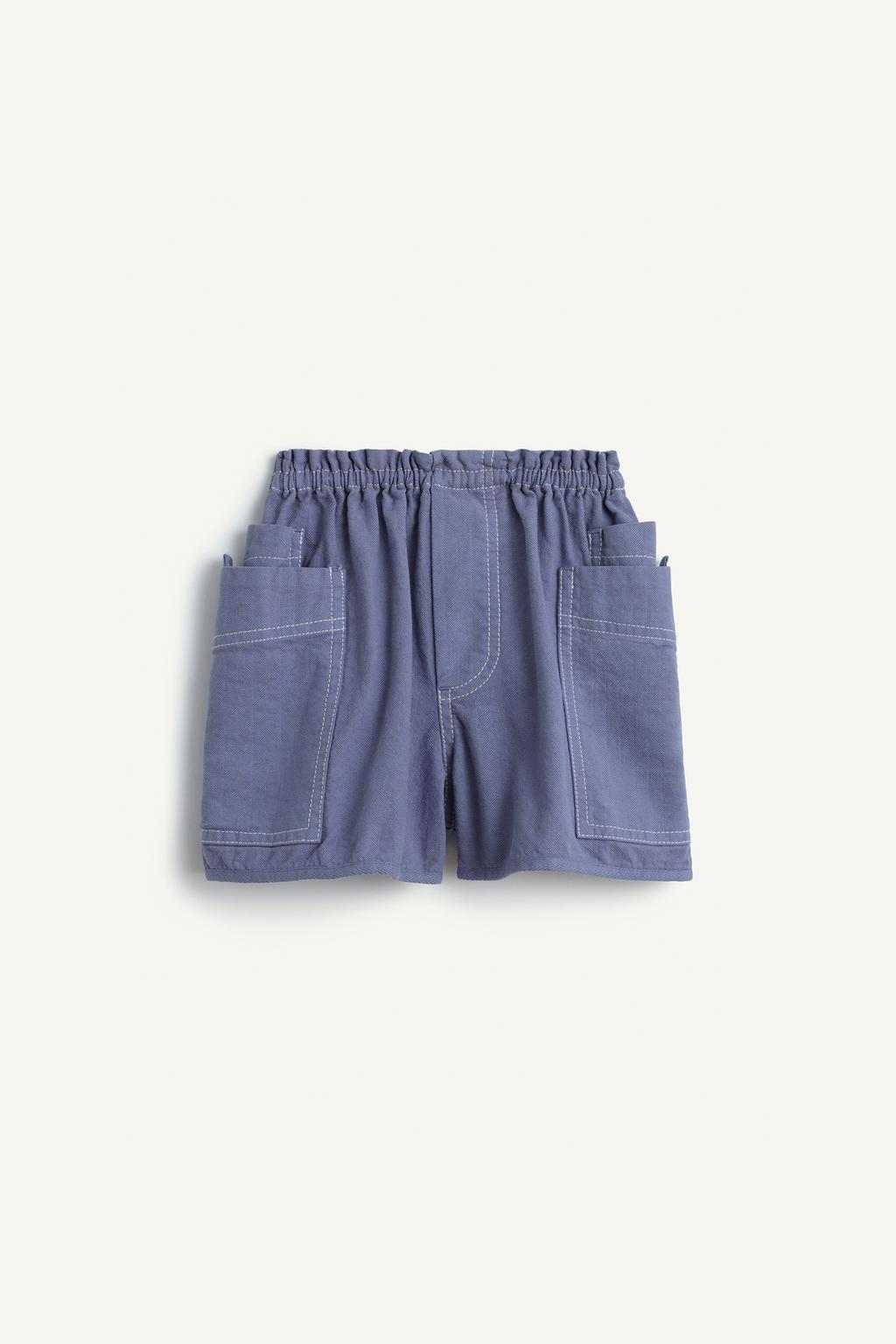 Шорты бермуды из хлопка и льна