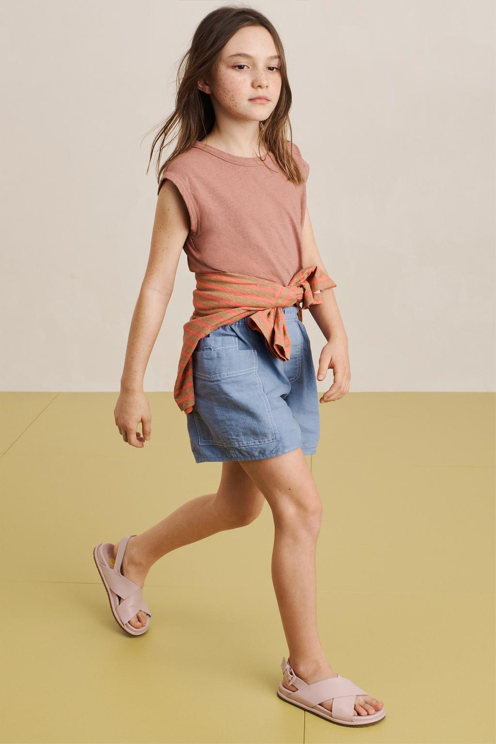 Шорты бермуды из хлопка и льна