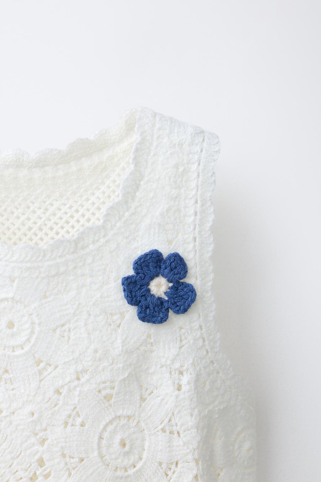 ТОП ИЗ КРУЖЕВА КРОШЕ С ЦВЕТАМИ