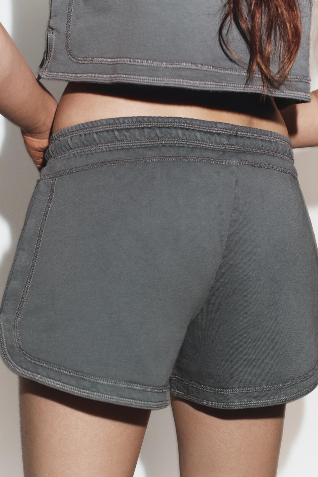 ШОРТЫ НА ШНУРКАХ С ЭФФЕКТОМ ПОТЕРТОСТИ