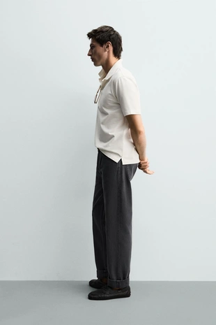 Поло Regular Fit с эффектом потертости- Заказать в России