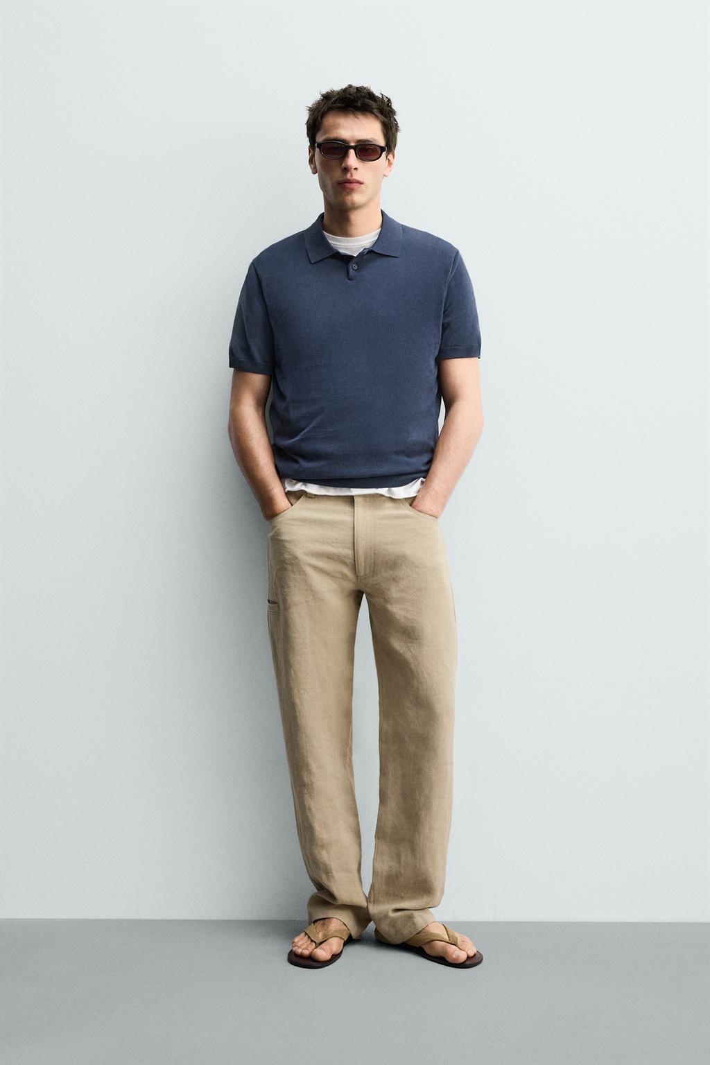 ПОЛО ИЗ РЕЛЬЕФНОГО ТРИКОТАЖА С ЭФФЕКТОМ ПОТЕРТОСТИ